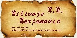 Milivoje Marjanović vizit kartica